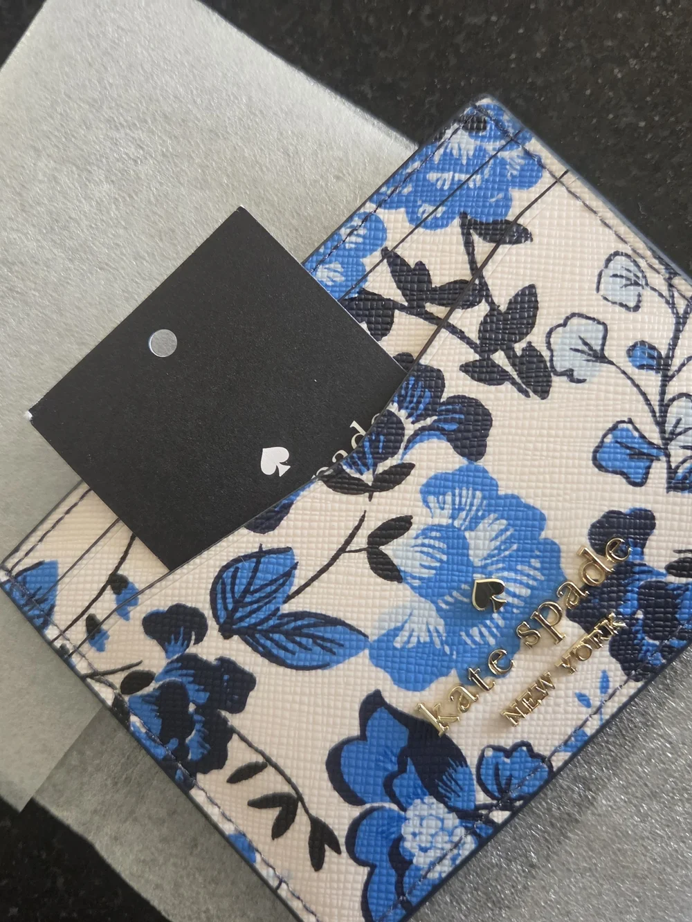 kate spade New York Blue Floral Card Holder